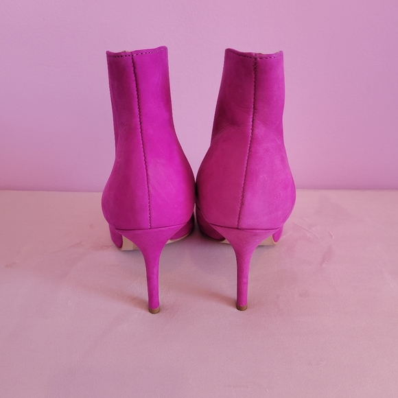 Aldo Pink Suede Peeptoe Lace-up Booties - Picture 3 of 5